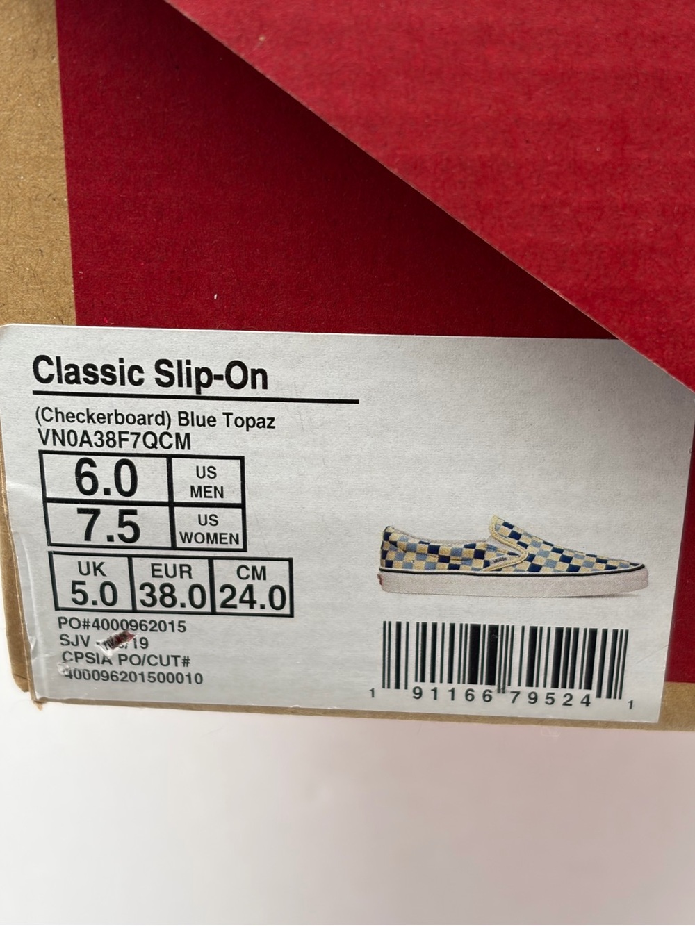 Vans Slip-On Checkerboard Sneakers - Blue & Cream - Picture 8 of 8